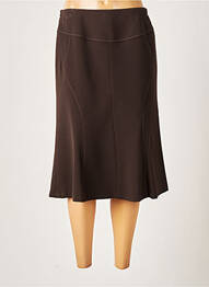 Jupe mi-longue stretch marron FRANCE RIVOIRE femme
