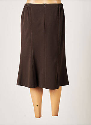 Jupe mi-longue stretch marron FRANCE RIVOIRE femme