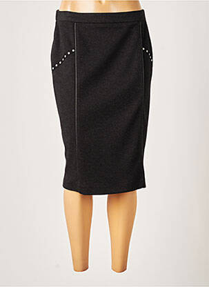 Jupe mi-longue stretch noir FRANCE RIVOIRE femme