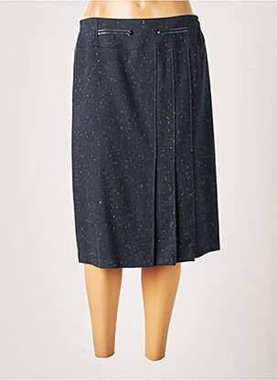 Jupe mi-longue coupe droite bleu FRANCE RIVOIRE femme