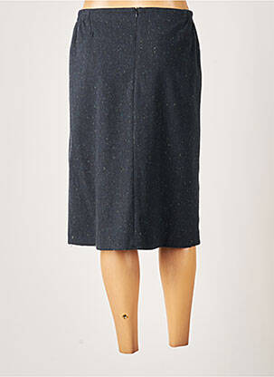 Jupe mi-longue coupe droite bleu GUY DUBOUIS femme