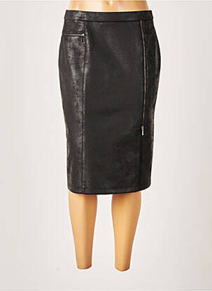 Jupe mi-longue coupe droite noir GUY DUBOUIS femme