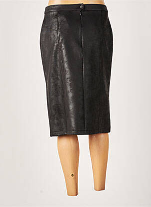 Jupe mi-longue coupe droite noir GUY DUBOUIS femme
