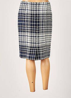 Jupe mi-longue coupe droite bleu FRANCE RIVOIRE femme