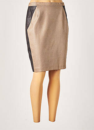 Jupe mi-longue coupe droite beige MERI & ESCA femme