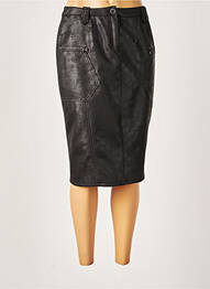 Jupe mi-longue coupe droite noir IMPULSION femme