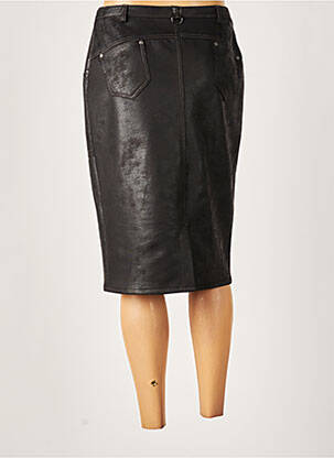 Jupe mi-longue coupe droite noir IMPULSION femme