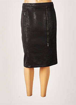 Jupe mi-longue coupe droite noir FRANCE RIVOIRE femme