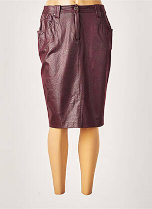 Jupe mi-longue coupe droite rouge FRANCE RIVOIRE femme