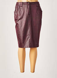 Jupe mi-longue coupe droite rouge FRANCE RIVOIRE femme