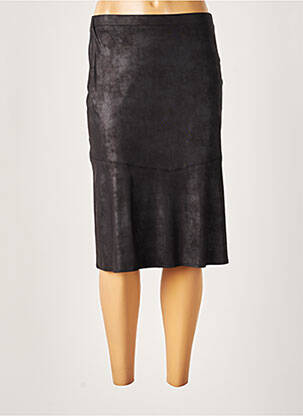 Jupe mi-longue coupe droite noir FRANCE RIVOIRE femme