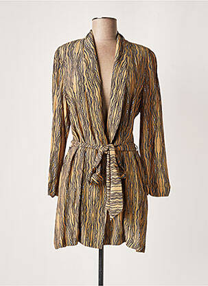 Veste chic tissage crêpe marron LAUREN VIDAL femme