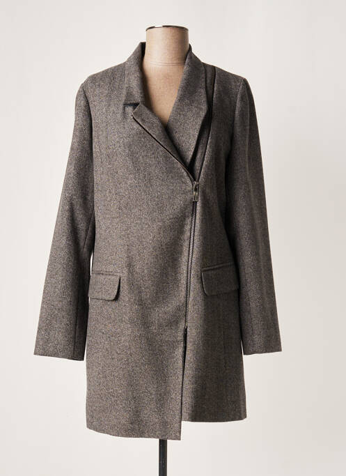 Manteau long gris LAUREN VIDAL pour femme