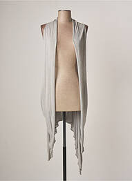 Gilet sans manche maille fine gris LAUREN VIDAL femme