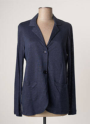 Veste casual col tailleur bleu LAUREN VIDAL femme