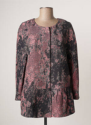 Veste casual col rond rose LAUREN VIDAL femme