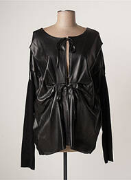 Veste casual col rond noir LAUREN VIDAL femme