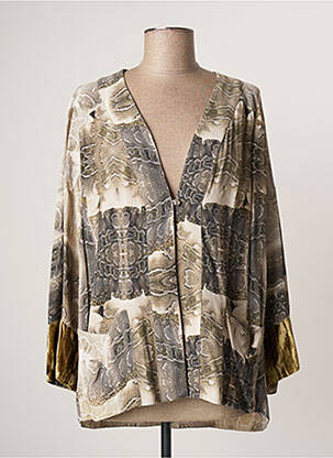 Veste casual fermeture boutonnée sur le devant vert LAUREN VIDAL femme