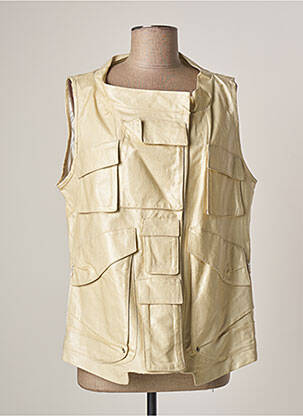 Veste casual col rond beige LAUREN VIDAL femme