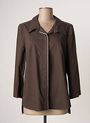 Chemisier coupe droite manches 3/4 marron LAUREN VIDAL femme