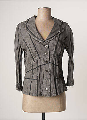 Veste casual col tailleur gris LAUREN VIDAL femme