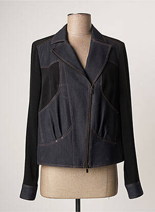 Veste casual col tailleur bleu LAUREN VIDAL femme
