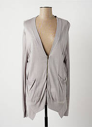Gilet manches longues stretch gris LAUREN VIDAL femme