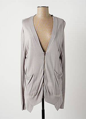 Gilet manches longues stretch gris LAUREN VIDAL femme