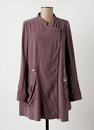 Veste casual col rond gris LAUREN VIDAL femme