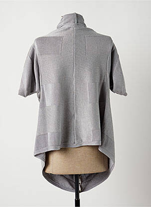 Gilet manches courtes fermeture boutonnée sur le devant gris LAUREN VIDAL femme
