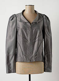 Veste casual col rond gris LAUREN VIDAL femme