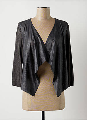 Gilet manches longues manches 3/4 gris LAUREN VIDAL femme