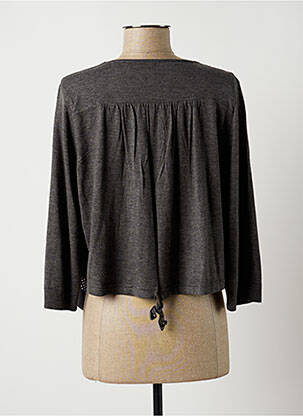 Gilet manches longues manches 3/4 gris LAUREN VIDAL femme