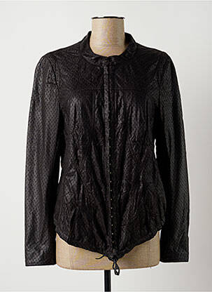 Veste casual col rond noir LAUREN VIDAL femme