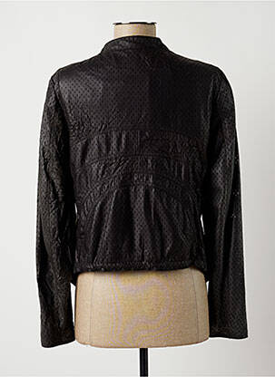 Veste casual col rond noir LAUREN VIDAL femme