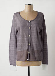 Gilet manches longues stretch gris LAUREN VIDAL femme