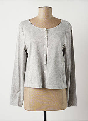 Gilet manches longues stretch gris LAUREN VIDAL femme