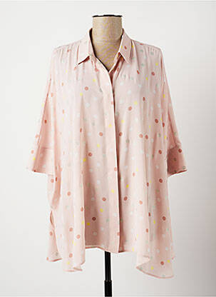 Tunique manches longues col chemisier rose LAUREN VIDAL femme