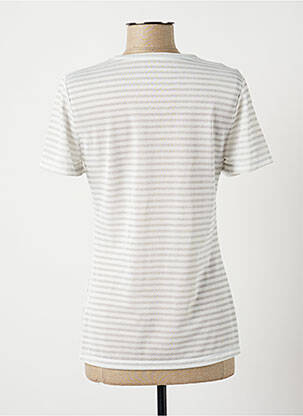 Top stretch manches courtes gris LAUREN VIDAL femme