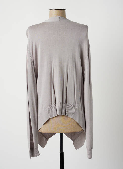 Gilet manches longues gris LAUREN VIDAL pour femme