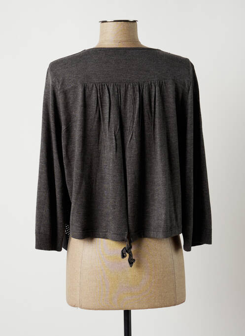 Gilet manches longues gris LAUREN VIDAL pour femme