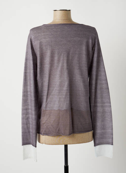 Gilet manches longues gris LAUREN VIDAL pour femme