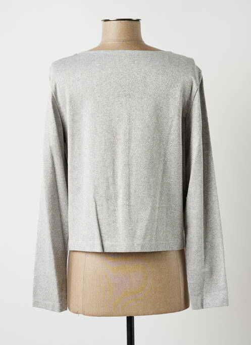 Gilet manches longues gris LAUREN VIDAL pour femme