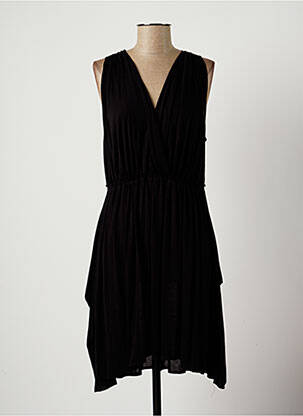 Robe mi-longue sans manche sans manche noir LAUREN VIDAL femme