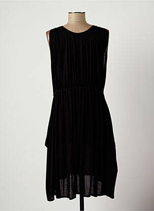 Robe mi-longue sans manche sans manche noir LAUREN VIDAL femme