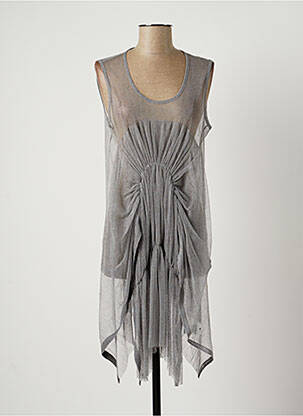 Tunique sans manche coupe asymétrique gris LAUREN VIDAL femme
