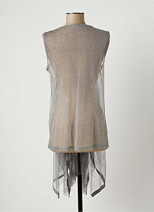 Tunique sans manche coupe asymétrique gris LAUREN VIDAL femme