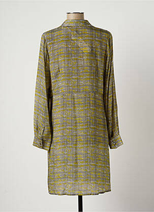 Robe mi-longue coupe fluide manches longues vert LAUREN VIDAL femme