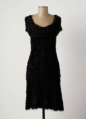 Robe pull stretch manches courtes noir LAUREN VIDAL femme