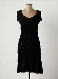 Robe pull stretch manches courtes noir LAUREN VIDAL femme